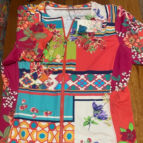 NWT Johnny Was Nanya Surf Shirt (XXL) and Bikini Bottoms (XL) - Picture 2 of 9